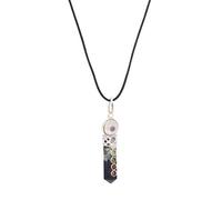 Collar de piedras preciosas curativas de fe espiritual de Reiki, colgante de lápiz de bola de cristal con símbolo de 7 Chakras de sodalita, curación bendita