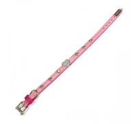 Collar de piel con corazón color Rosa