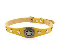 Collar de piel sintética gótica ajustable de aleación de cinco puntas con cadena de clavícula de estrella Harajuku con accesorios punk oscuros (cuello) amarillo