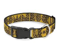 Collar de plástico con Clip de Color Dorado y marrón de Leopardo con Formas de plumón, 1,27 cm de Ancho, Cuello: 20,32 cm, Mediano