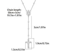 Collar de plata 925 para mujer con colgante de Y, cruz de Jesús con incrustaciones de circonita 5A de calidad, francés de moda y elegante, lujoso y , regalo, Navidad, Halloween, empaque en de regalo