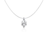 Collar de plata de hilo CZ en forma de lágrima - Collar con colgante minimalista de plata de ley 925 para mujer, cadena ajustable