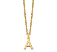 Collar de plata de ley 925 chapado en oro con letra A, regalo de joyería para mamá, talla única, Oro Metal Plata, No es una piedra preciosa
