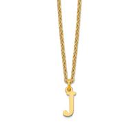 Collar de plata de ley 925 chapado en oro con letra J inicial, regalo de joyería para mamá, talla única, Oro Metal Plata, No es una piedra preciosa