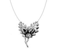 Collar de plata de ley 925 con colgante de hojas de roble C24, hecho prideindetails mano, cadena de 45,7 cm con caja de regalo