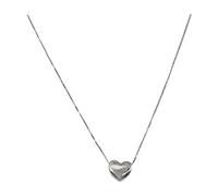 Collar de plata de ley 925 con diseño de minoría de Instagram con sentido de la luz, cadena de clavícula de corazón suave de lujo para mujer (plata, talla única)