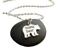 Collar de plata de ley 925 con forma de mamá osa, colgante pequeño para el Día de la Madre, regalo único y sencillo para futuras mamás, nuevo | con cadena de 45 cm | chapado en plata | L_PN_0323