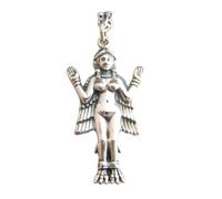 Collar de plata de ley 925 con la diosa Innana, dios, amor, fuerza, valentía, sin miedo, amuleto que enfrenta los miedos, la fe y la fuerza | con cadena de 45 cm | chapado en plata | LK_PNK_03034