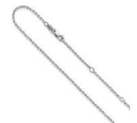 Collar de plata de ley 925 con placa de rodio pulido con corte de diamante de 1,45 mm, cable de 3 cm + 3 cm, cadena ajustable de 41 cm, regalo de joyería para mamá, talla única, Diamante Metal