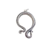 Collar de plata de ley 925 con tentáculo redondo de pulpo pequeño, colgante de criatura marina, animal marino acuático oceánico, joyería de playa|con cadena de 45 cm|chapado en plata|LK_PNK_03062