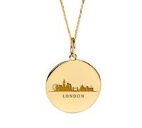 Collar de plata de ley 925 de 22-24 mm|Cadena de 45 cm|Collar de Londres|Colgante de Londres, Inglaterra|Delicado dije de horizonte de la ciudad|Joyería hecha a mano chapada en oro|LK_PNK_01960