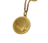 Collar de plata de ley 925 de 22 mm | Cadena de 45 cm | Colgante de árbol de la vida - Naturaleza | Espiritual | Joyería celta | Amuleto para el Día de la Madre | Joyería con baño de oro | L_01577