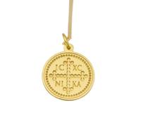 Collar de plata de ley 925 de 22 mm | Cadena de 45 cm | Colgante de cruz bizantina - Religiosa | Cruz | Símbolo de fe e historia | Único para él o ella | Baño de oro | L_01960