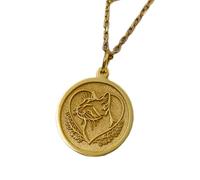 Collar de plata de ley 925 de 22 mm | Cadena de 45 cm | Gato: joyería minimalista para amantes de las mascotas | Colgante de felino | Charm | Animal elegante | Joyería con baño de oro | L_01718