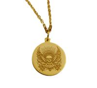 Collar de plata de ley 925 de 22 mm|cadena de 45 cm|memento mori - colgante de calavera hecho a mano|joyería con recordatorio de la muerte|amuleto simbólico|joyería chapada en oro|LK_PNK_01614