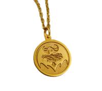 Collar de plata de ley 925 de 22 mm|Cadena de 45 cm|Murciélago - colgante gótico hecho a mano|Joyería con dijes de Halloween|Amuleto de protección contra vampiros para él|Joyería chapada en oro|_1829