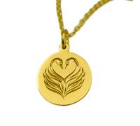 Collar de plata de ley 925 de 22 mm|Cadena de 45 cm|Pareja de cisnes, amor - símbolo de unidad y amor|Colgante de cisne, joyería romántica única para él|Chapado en oro|Hecho a mano|LK_PNK_01811