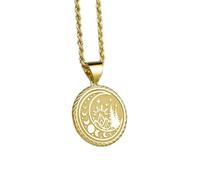 Collar de plata de ley 925 de 22 mm|Collar de luna creciente|Colgante de montaña|Joyería natural|Dije de cielo nocturno|Medallón celestial de fases|Joyería artesanal con baño de oro|LK_PNK_00399