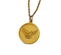 Collar de plata de ley 925 de 22 mm|Paloma del Espíritu Santo: colgante religioso minimalista para mujer|Joyería de confirmación o bautizo|Grabado gratuito|Joyería artesanal con baño de oro|_1572