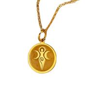 Collar de plata de ley 925 de 24 mm|cadena de 45 cm|colgante de Gaia, madre naturaleza|collar con símbolo de la mitología griega|mujer diosa de la tierra|joyería hecha a mano chapada en oro|_1009