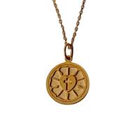 Collar de plata de ley 925 de 24 mm | Cadena de 45 cm | Luther Rose | Colgante de moneda cristiana | Joyería religiosa | Dije luterano | Sello de Lutero | Para mamá | Baño de oro | L_01228