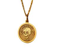 Collar de plata de ley 925 de 24 mm | Cadena de 45 cm | Memento Mori | Colgante Memento Mori | Colgante Amor Fati | Amuleto del estoicismo | Cumpleaños de mamá | Baño de oro | L_01028