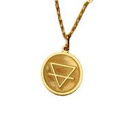 Collar de plata de ley 925 de 24 mm | Cadena de 45 cm | Símbolo del elemento tierra | Colgante del elemento tierra | Colgante con símbolo de la tierra | Alquimia | Cumpleaños | Baño de oro | L_01029