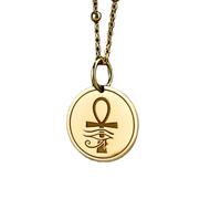 Collar de plata de ley 925 de 24 mm | collar ankh | medallón delicado | colgante de cruz egipcia | dije | moneda con símbolo de la vida | joyería | joyería hecha a mano chapada en oro | LK_PNK_01897