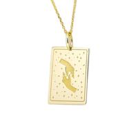 Collar de plata de ley 925 de 24 x 16 mm|Collar de la Creación de Adán|Colgante|Joyas de Miguel Ángel|Dije de dos manos tocándose|Colgante de la mano de Dios|Joyería artesanal bañada en oro|_0186