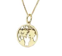 Collar de plata de ley 925 de 28 mm | Cadena de 45 cm | Colgante de calavera | Joyería delicada de esqueleto para Halloween | Dije de esqueleto con telaraña | Disco de calaveras chapado en oro | 00104