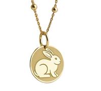 Collar de plata de ley 925 de 28 mm|Collar con el símbolo del conejo|Joyas del año|Amuleto del horóscopo|Colgante de animal espiritual|Para seres queridos|Joyería artesanal bañada en oro|LK_PNK_00653