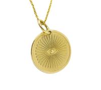 Collar de plata de ley 925 de 28 mm|Collar de ojo malvado|Colgante de la Providencia|Amuleto que todo lo ve|Joyería de protección|Colgante de tercer ojo|Joyería artesanal bañada en oro|LK_PNK_00731