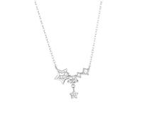 Collar de plata de ley 925 en línea para mujer de verano, talla única, Plata, No es una piedra preciosa