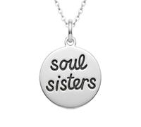 Collar de plata de ley 925 "Hermanas del alma mejores amigas" |LK_NLC_02795 | round dragon medallion charm 28mm engraved mythical creature pendant with 18 inch cable chain symbolic