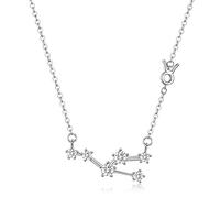 Collar de plata de ley con colgante de constelación del zodiaco, 12 horóscopo, regalos de cumpleaños de abril a mayo para mujeres niñas, astrología, constelación, joyería de estrella, cadena de 18 "