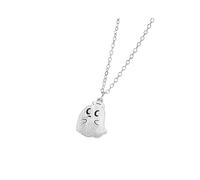 Collar de plata de ley con diseño de pareja de fantasmas, talla única, Plata, No es una piedra preciosa