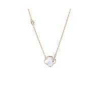 Collar de plata de ley con diseño de trébol de cuatro hojas de Fritillaria, talla única, Plata, No es una piedra preciosa