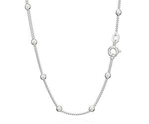 Collar de plata de ley NKlaus 55cm cadena redonda con bola 9469