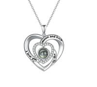 Collar de plata de ley para mujer, diseño de sentido del lenguaje, con texto en inglés "I love your heart", 2946