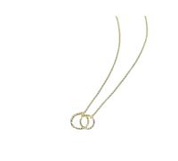 Collar de plata de ley S925 con diseño de flor de coche, doble anillo, simple, moderno, Joker para mujer, talla única, Plata, No es una piedra preciosa