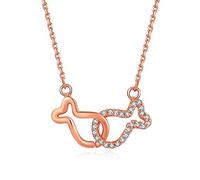 Collar de Plata de Piscis para Mujer, Cadena de clavícula de Lujo Ligera con nicho de Plata de Ley, Colgante de Marea Simple