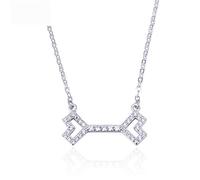 Collar de Plata Esterlina S925 Ropa de Mujer Es Simple Huesos en Forma de Corazón Strass Cadena Retro Clavícula Temperamento Elegante Regalo de Cumpleaños Creativo, LJBLEUSK