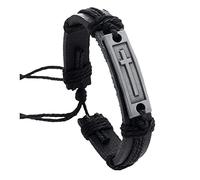 Collar de plata para mujer, pulsera de cuero para hombres: regalos de confirmación para adolescentes y mujeres, talla única, corteza