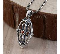 Collar de Plata para Mujer S925 Ordenanzas Budistas Se Pueden Convertir en un Grabado Creativo Elegante Personalidad Única Clásica Regalo Unisex, LJBLEUSK