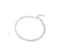 Collar de plata rota de plata de ley S925, cadena geométrica coreana de clavícula., talla única, Plata, No es una piedra preciosa
