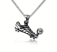 Collar de plata u oro con tacos de fútbol y balón de fútbol: muestra tu amor por el hermoso juego!", - ¡Marca puntos de estilo dentro y fuera del campo! Colgante de acero inoxidable para fanáticos del