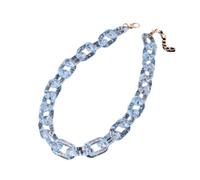 Collar de Polvo Colorido acrílico Cielo Estrellado Brillante Transparente Collar de Cadena de clavícula para Hombres y Mujeres Collar de Personalidad de Moda-1 Pieza, Azul Cielo, Talla única