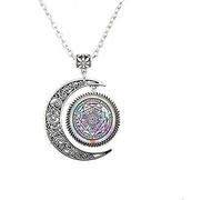 Collar de protección con diseño de luna y ángel de siete arcos, amuleto de arcángel de Miguel