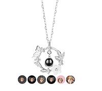 Collar de proyección de mariposa con foto personalizada Te amo 100 idiomas Colgante Collar de memoria Encanto Cumpleaños Aniversario Regalo de simpatía para abuelo Abuela Mamá Papá