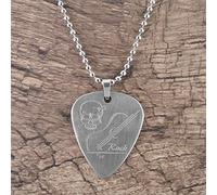 Collar de Púa de Guitarra, Collar de Acero Inoxidable Pick Plectrum Accesorio para Guitarra(Calavera)